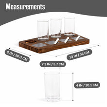 Load image into Gallery viewer, Houseables Beer Flight Boards with Glasses, Drink Flight Boards, Beer Tasting Glasses, Trays for Drinks, Wine, Margarita, Whiskey, Bourbon, Mimosa, Brewery Gifts, Set of 2 Trays, 8 Cups, Chalk Labels