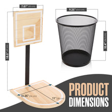 Load image into Gallery viewer, Houseables Basketball Trash Can, Basketball Hoop Trash Can, Hoop Bin, Wastebasket Game, Sports Garbage Bin, Fun Trashcan Net, for Bedroom, Kids Room, Gamer, Boys, Decor, Office, Gift, Wood Backboard