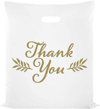 Load image into Gallery viewer, Thank You Merchandise Bags (Gold and White)
