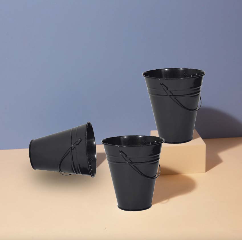 metal bucket plant pots Black Galvanized Buckets – Houseables