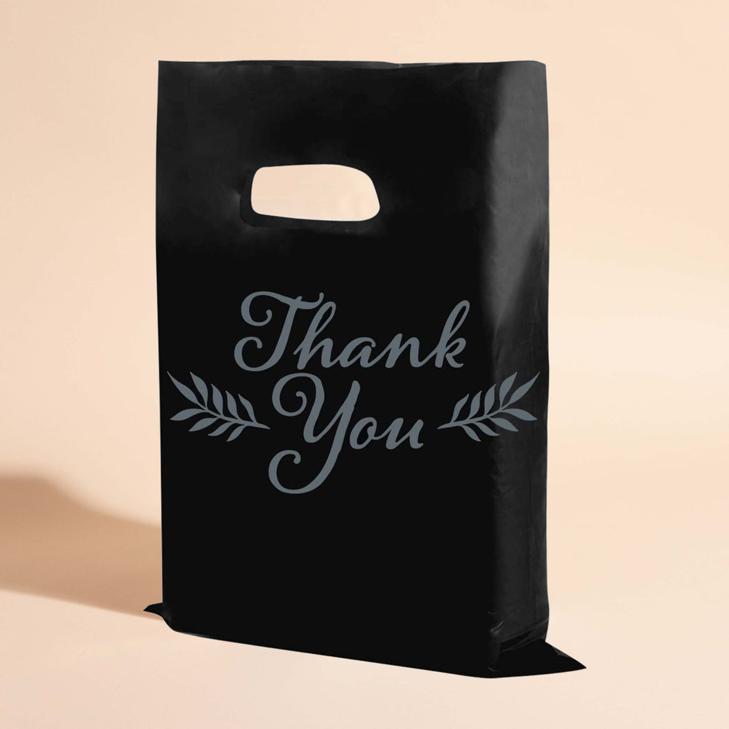 Black Thank You Merchandise Bags