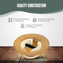 Load image into Gallery viewer, Houseables Hat Stretcher, Fitted Hat Stretcher, Baseball Cap Shaper, Cap Extender, Jack, Sizer, Expander, Resizer, Shaping, Former, Adjustable Wooden Block Spacers for Cowboy, Straw, Fedora, Sombrero
