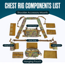 Load image into Gallery viewer, Houseables Airsoft Chest Rig, Molle Vest, FLC, Multicam Chest Rig, Load Bearing Vest, Army FLC, H Harness, Smersh, LBV, SMG, Micro, Mag, Tactical Pack for Hunting, Military, Magazine, Ammo, 5.56/7.62
