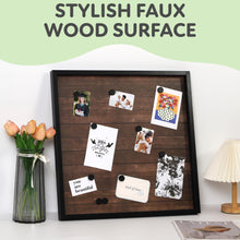 Load image into Gallery viewer, Houseables Collage Frame, 20” x 20”, Multi Picture Display, Hanging Photo Board, w/Clips, for Polaroids, Postcards, Memo, Art, Dorm, Wall, Holiday Card, Decorative Bulletin, Rustic
