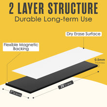Load image into Gallery viewer, Houseables Dry Erase Labels, Magnetic Roll, Magnet Strip, Glossy White, Write On Labels, Wipe Off, Magnetically Receptive Whiteboard Sheet, Business Filing Cabinet Magnets
