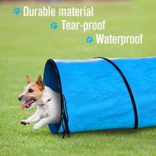 Load image into Gallery viewer, Houseables Dog Tunnel, Agility Equipment, 18 Ft Long, 24&quot; Open, Polyester, Tunnels for Training Small &amp; Medium Dogs, Exercise, Obstacle Course for Pets, with Carrying Case, Collapsible, Tube, Stakes
