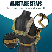 Load image into Gallery viewer, Houseables Airsoft Chest Rig, Molle Vest, FLC, Multicam Chest Rig, Load Bearing Vest, Army FLC, H Harness, Smersh, LBV, SMG, Micro, Mag, Tactical Pack for Hunting, Military, Magazine, Ammo, 5.56/7.62
