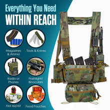 Load image into Gallery viewer, Houseables Airsoft Chest Rig, Molle Vest, FLC, Multicam Chest Rig, Load Bearing Vest, Army FLC, H Harness, Smersh, LBV, SMG, Micro, Mag, Tactical Pack for Hunting, Military, Magazine, Ammo, 5.56/7.62
