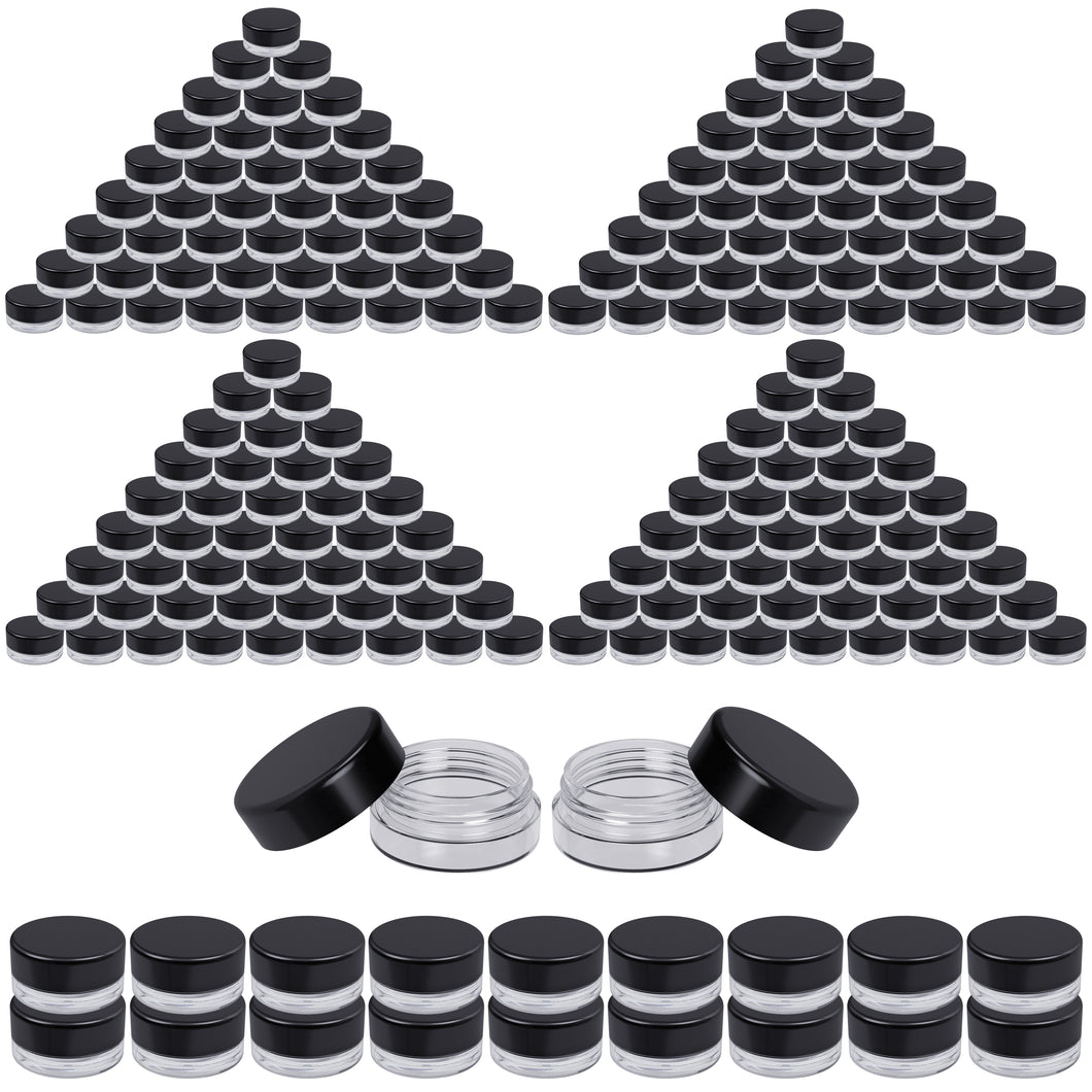 Houseables 3 Gram Jar, 3 ML, Pink, BPA Free, Cosmetic Sample Empty Container, Plastic, Round Pot, Screw Cap Lid