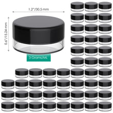 Load image into Gallery viewer, Houseables 3 Gram Jar, 3 ML, Pink, BPA Free, Cosmetic Sample Empty Container, Plastic, Round Pot, Screw Cap Lid
