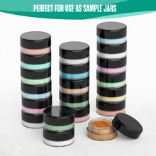 Load image into Gallery viewer, Houseables 3 Gram Jar, 3 ML, Pink, BPA Free, Cosmetic Sample Empty Container, Plastic, Round Pot, Screw Cap Lid
