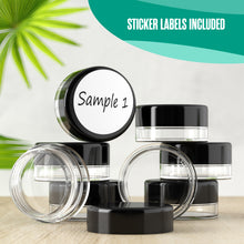 Load image into Gallery viewer, Houseables 3 Gram Jar, 3 ML, Pink, BPA Free, Cosmetic Sample Empty Container, Plastic, Round Pot, Screw Cap Lid
