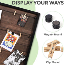 Load image into Gallery viewer, Houseables Collage Frame, 20” x 20”, Multi Picture Display, Hanging Photo Board, w/Clips, for Polaroids, Postcards, Memo, Art, Dorm, Wall, Holiday Card, Decorative Bulletin, Rustic
