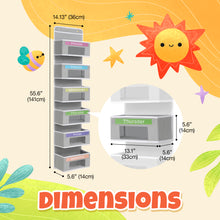 Load image into Gallery viewer, Houseables Weekly Clothes Organizer for Kids, Days of the Week Clothes Organizer, Kids Closet, Daily Outfit Storage, Monday through Friday Clothing, Weekday, M-F, School, Hanging, Over Door
