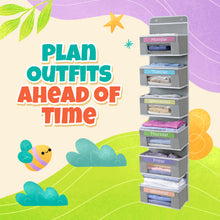 Load image into Gallery viewer, Houseables Weekly Clothes Organizer for Kids, Days of the Week Clothes Organizer, Kids Closet, Daily Outfit Storage, Monday through Friday Clothing, Weekday, M-F, School, Hanging, Over Door
