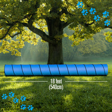Load image into Gallery viewer, Houseables Dog Tunnel, Agility Equipment, 18 Ft Long, 24&quot; Open, Polyester, Tunnels for Training Small &amp; Medium Dogs, Exercise, Obstacle Course for Pets, with Carrying Case, Collapsible, Tube, Stakes
