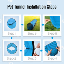 Load image into Gallery viewer, Houseables Dog Tunnel, Agility Equipment, 18 Ft Long, 24&quot; Open, Polyester, Tunnels for Training Small &amp; Medium Dogs, Exercise, Obstacle Course for Pets, with Carrying Case, Collapsible, Tube, Stakes
