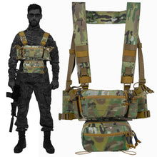 Load image into Gallery viewer, Houseables Airsoft Chest Rig, Molle Vest, FLC, Multicam Chest Rig, Load Bearing Vest, Army FLC, H Harness, Smersh, LBV, SMG, Micro, Mag, Tactical Pack for Hunting, Military, Magazine, Ammo, 5.56/7.62
