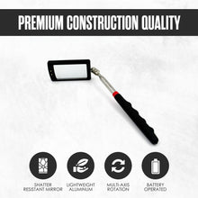 Load image into Gallery viewer, Houseables Telescoping Magnetic Pickup Tool, Inspection Mirror Telescoping, Extendable Magnet Pickup Tool, Mechanic Mirror, LED Flashlight
