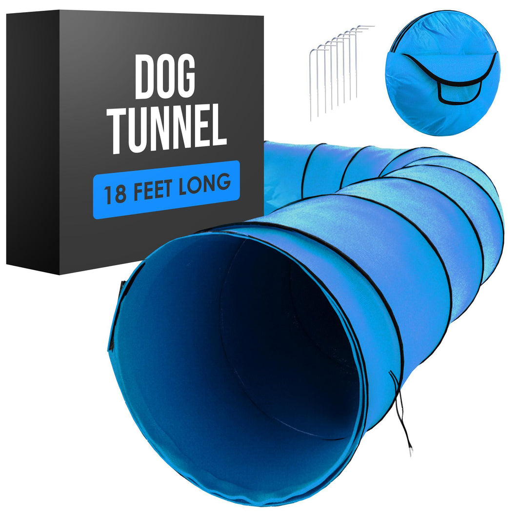 Houseables Dog Tunnel, Agility Equipment, 18 Ft Long, 24