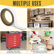 Load image into Gallery viewer, Houseables Dry Erase Labels, Magnetic Roll, Magnet Strip, Glossy White, Write On Labels, Wipe Off, Magnetically Receptive Whiteboard Sheet, Business Filing Cabinet Magnets

