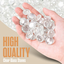 Load image into Gallery viewer, Glass Stone Marbles Pebbles for Vases 400-500 Stones Flat Bottom Round Top Rocks Bowl Filler Gems Iridescent Decor Decorative Centerpieces Fire Beads Florist Aquarium
