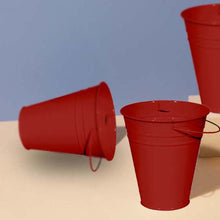 Load image into Gallery viewer, Red Galvanized Buckets
