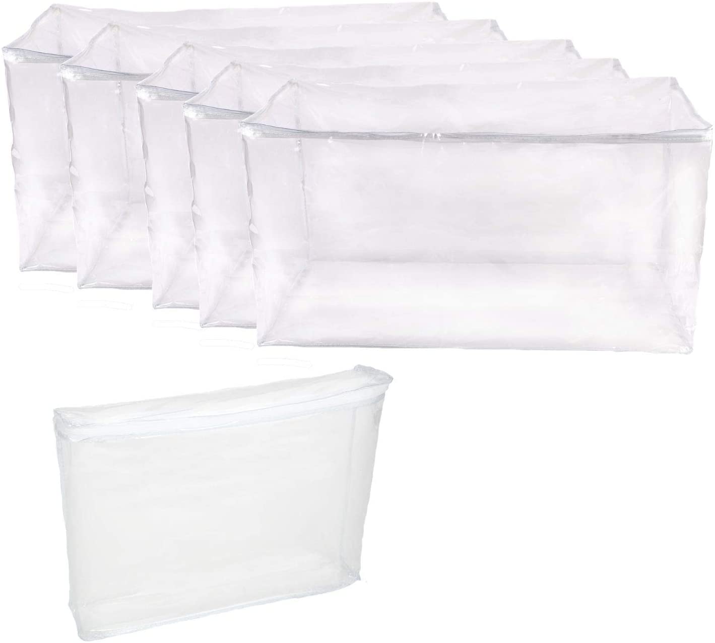 10-Pack Heavy Duty Vinyl Zippered Storage Bags Clear 9