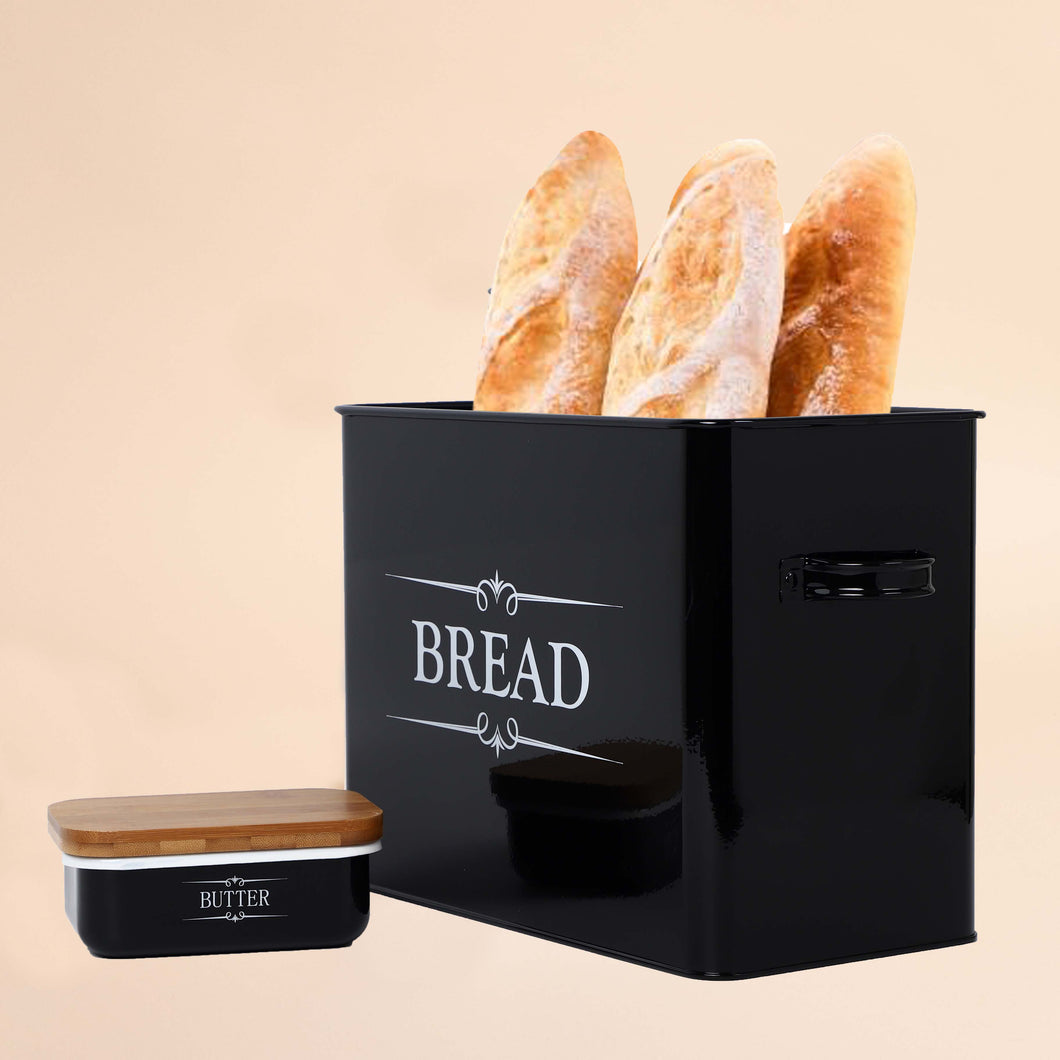 Metal Bread Box - Black