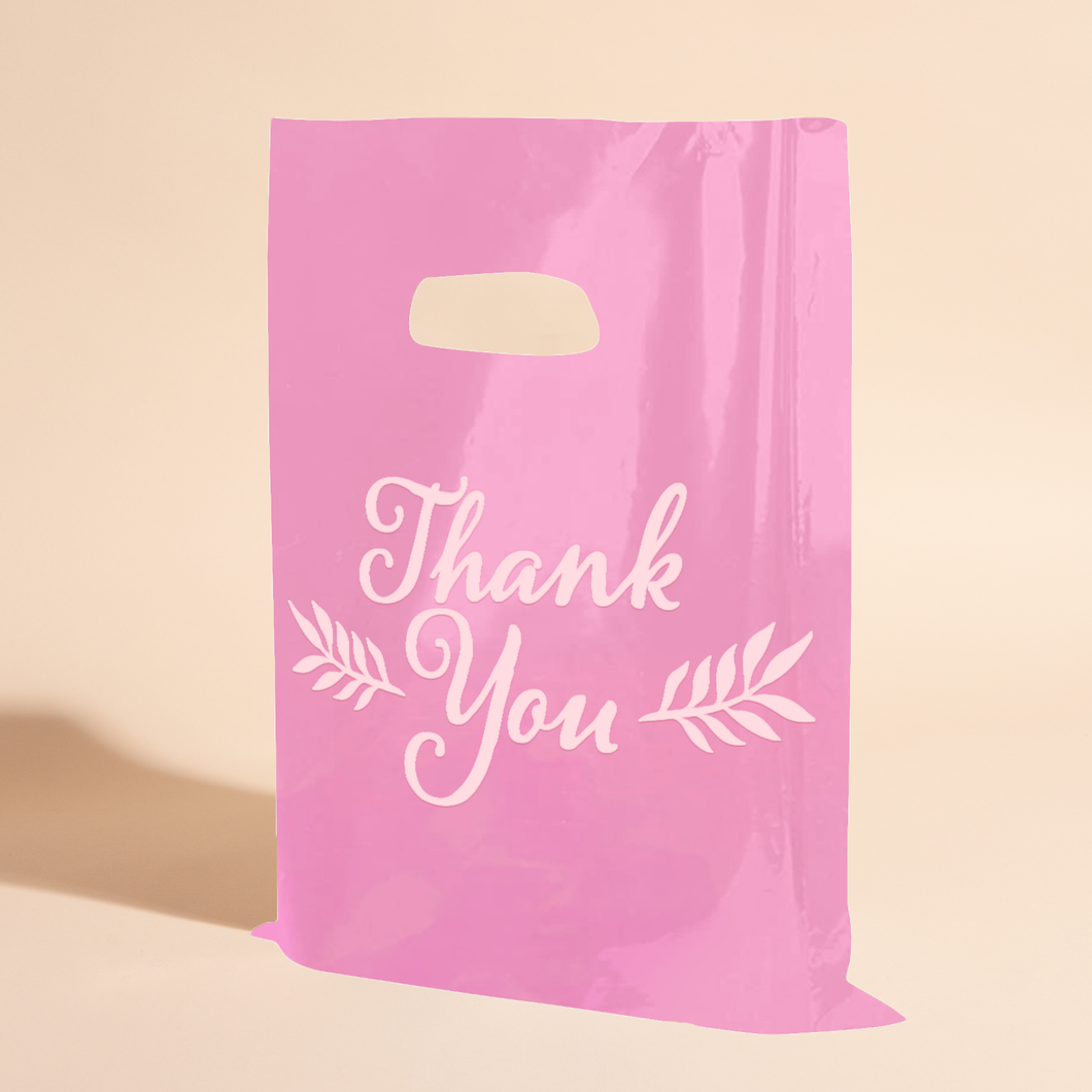Pink Thank You Merchandise Bags