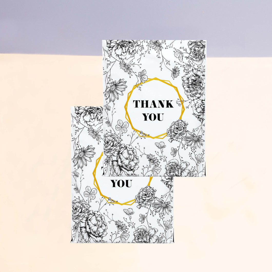 Floral Thank You Poly Mailers