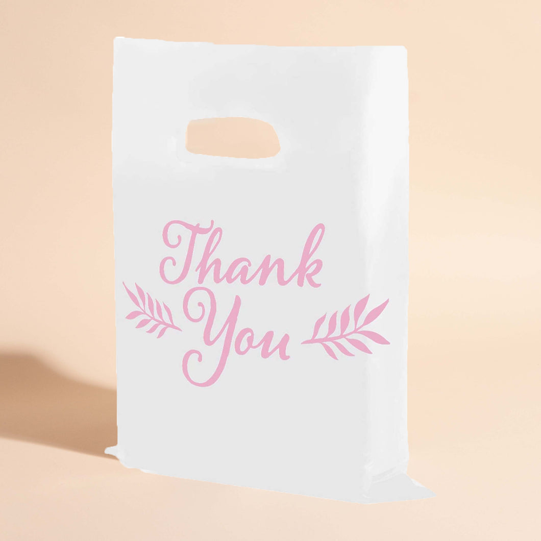 Pink Thank You Merchandise Bags